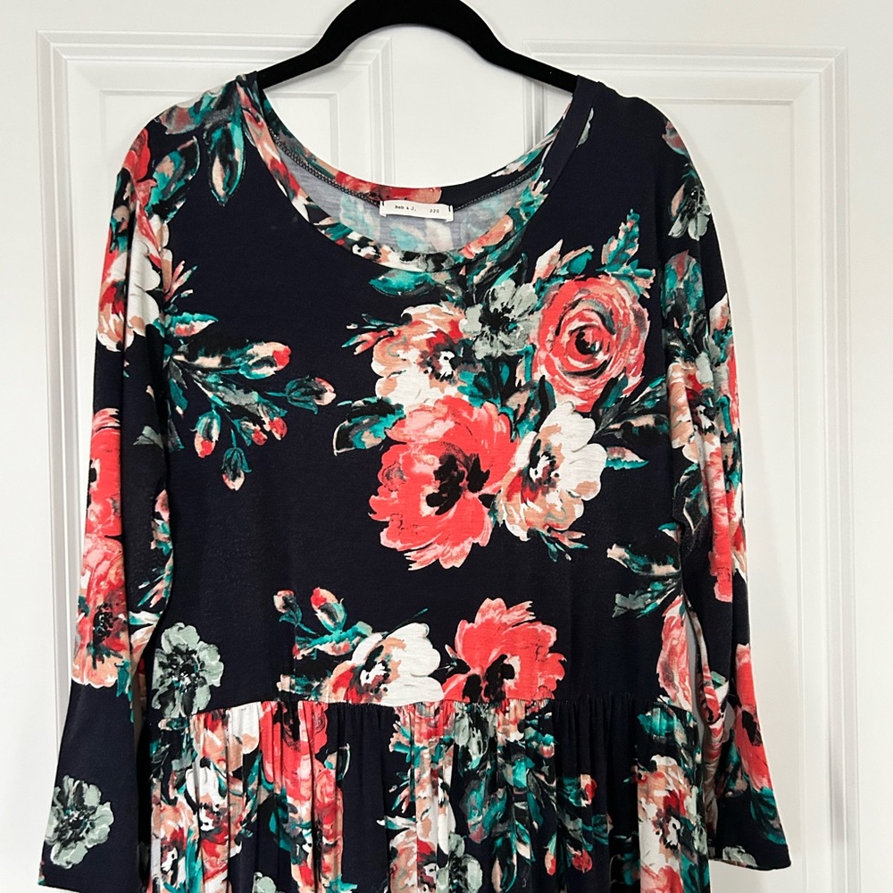 Navy Floral Maxi Dress